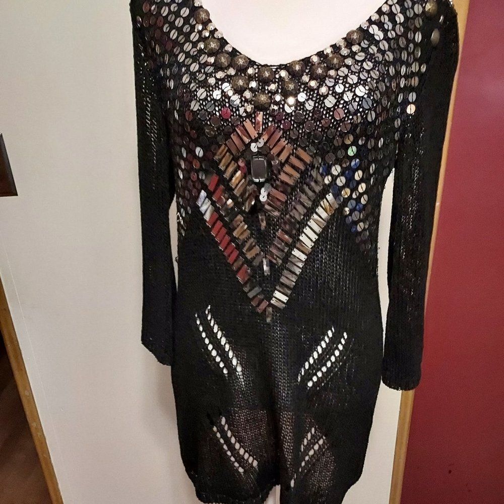 BCBG MAXAZRIA Party dress size M  Excellent cond Black  Acrylic/Nylon